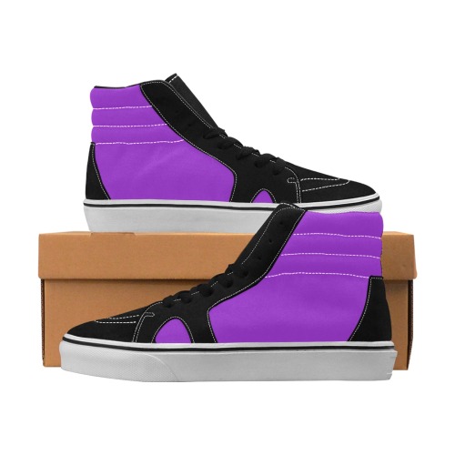 color dark orchid Women's High Top Skateboarding Shoes (Model E001-1)