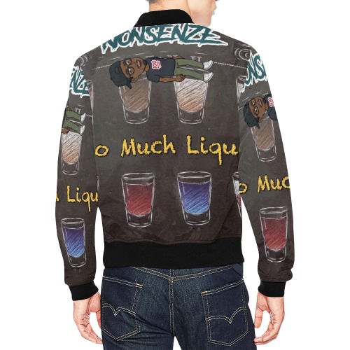 Too Much Liquor Bomber Jacket All Over Print Bomber Jacket for Men (Model H19)
