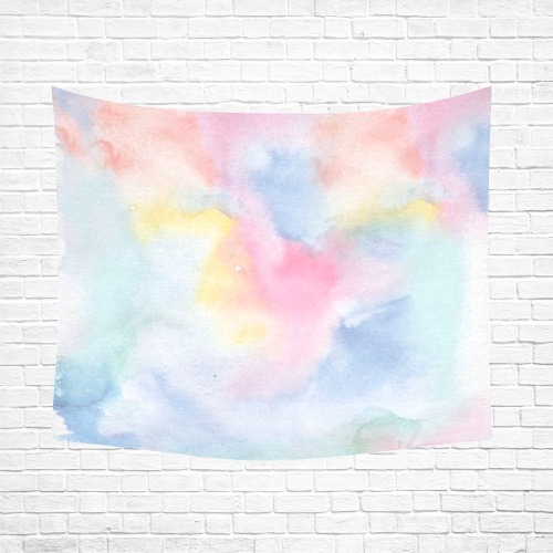 Colorful watercolor Cotton Linen Wall Tapestry 60"x 51"