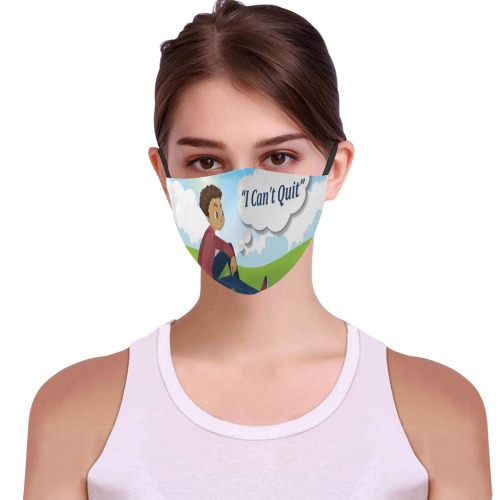 I Can't Quit 3 piece mask 3D Mouth Mask with Drawstring (Pack of 3) (Model M04)