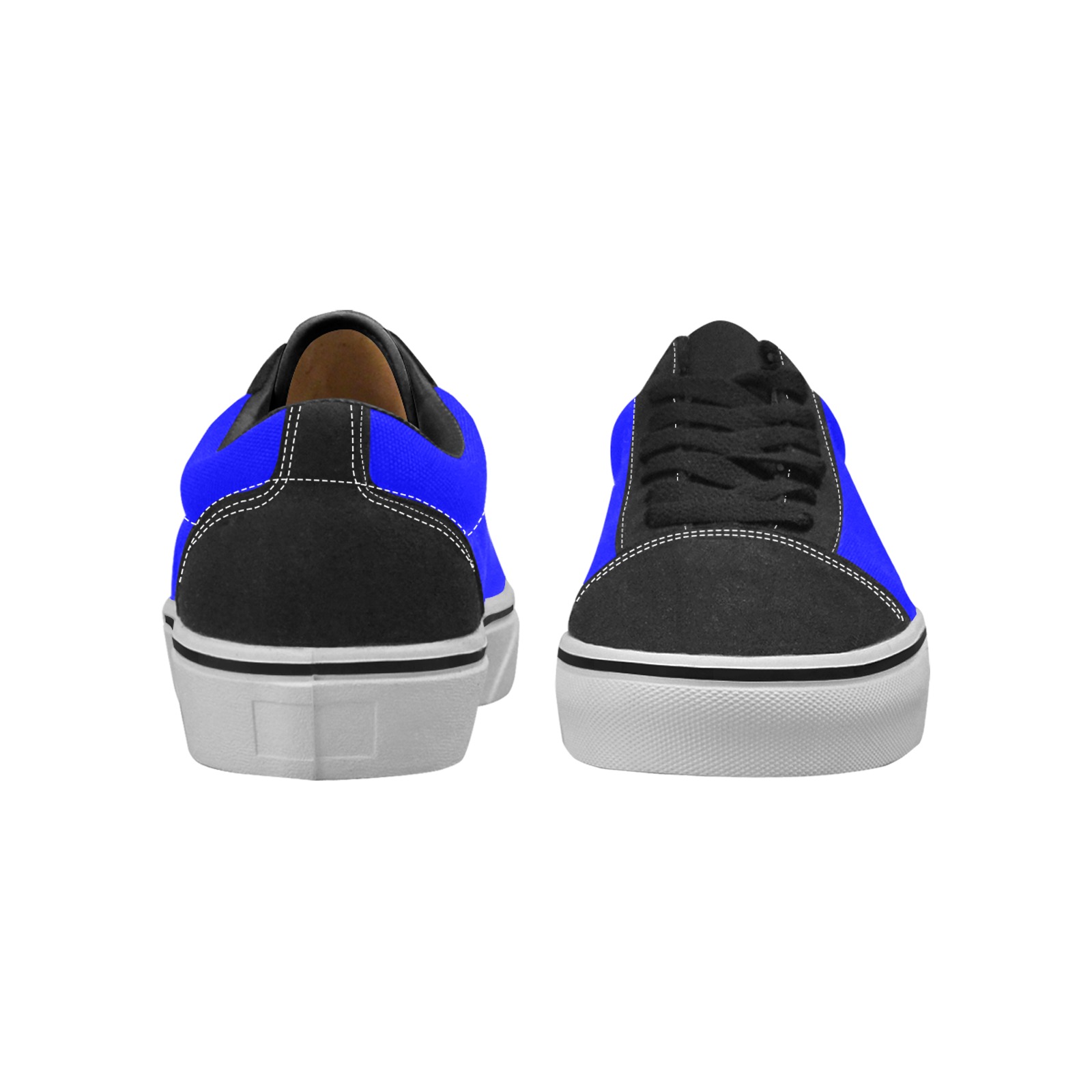 color blue Women's Low Top Skateboarding Shoes (Model E001-2)