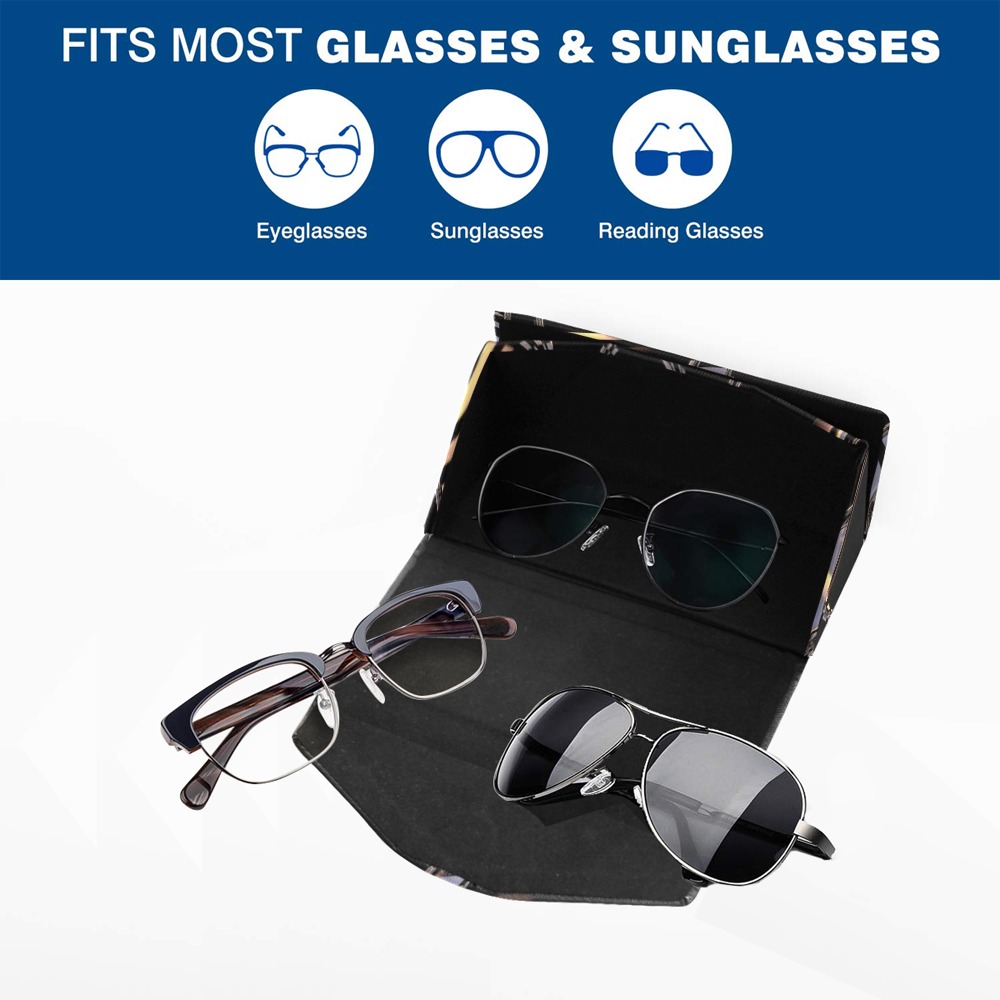 Metallic Effect Swirls on Black Custom Foldable Glasses Case