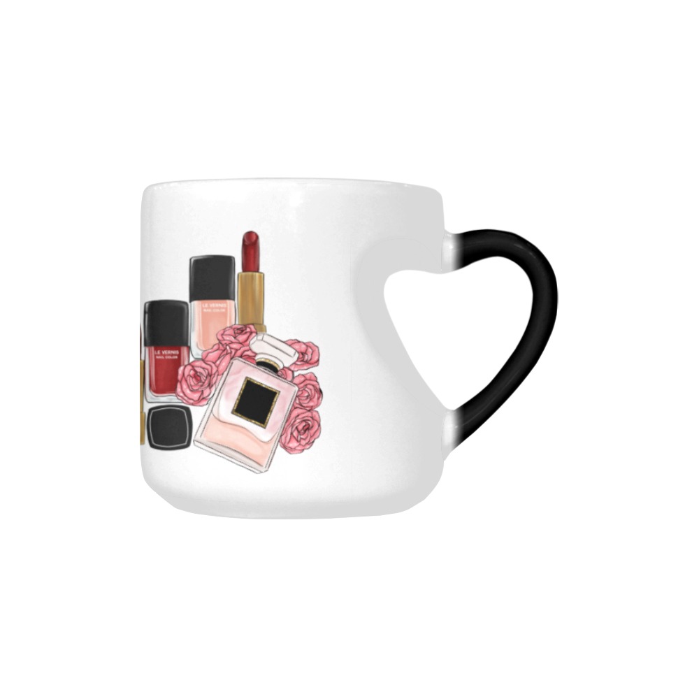 Love for Paris feminine lipsticks parfume Eiffel tower pattern Heart-shaped Morphing Mug