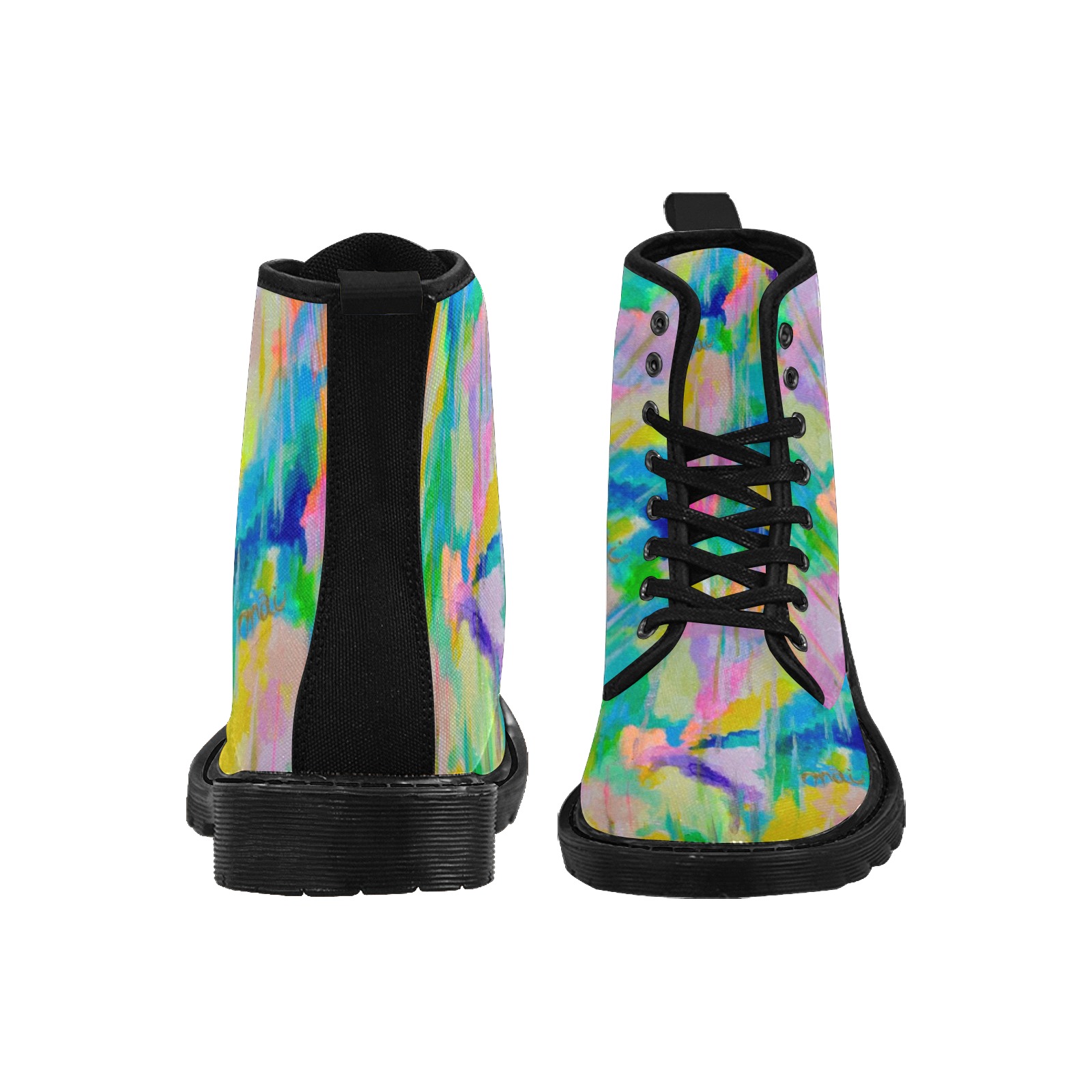 Happy Rain Martin Boots for Women (Black) (Model 1203H)