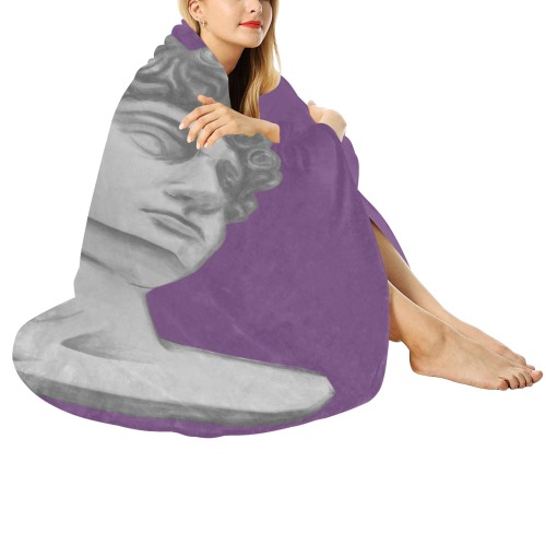 manta redonda diseño estatua Circular Ultra-Soft Micro Fleece Blanket 47"