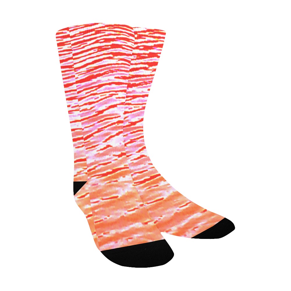 Orange and red water Kids' Custom Socks