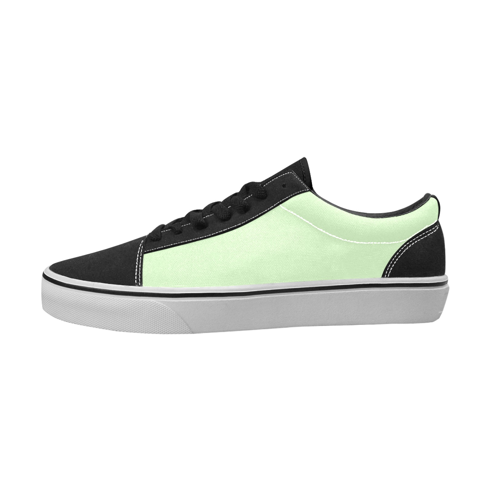 color tea green Women's Low Top Skateboarding Shoes (Model E001-2)