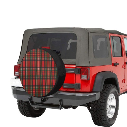 Red Plaid 32 Inch Spare Tire Cover