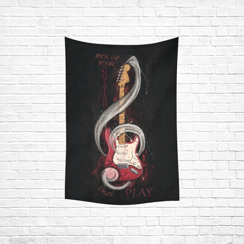 Guitar Cotton Linen Wall Tapestry 40"x 60"