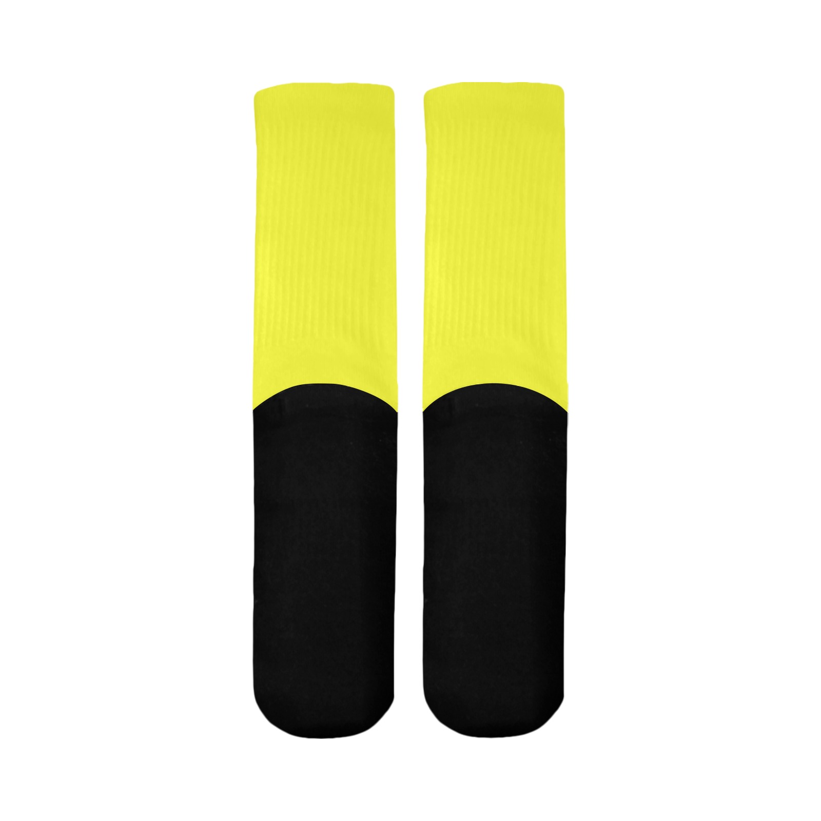 color maximum yellow Mid-Calf Socks (Black Sole)