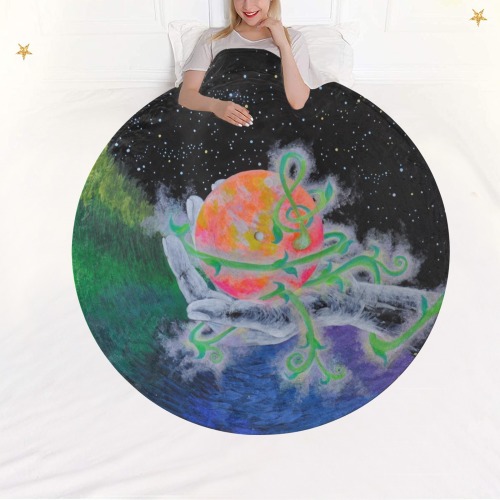 Vinyl art Circular Ultra-Soft Micro Fleece Blanket 60"