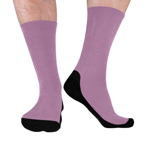 color mauve Mid-Calf Socks (Black Sole)