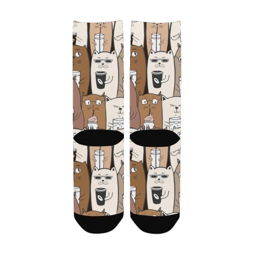 Cats and Coffee Women's Custom Socks