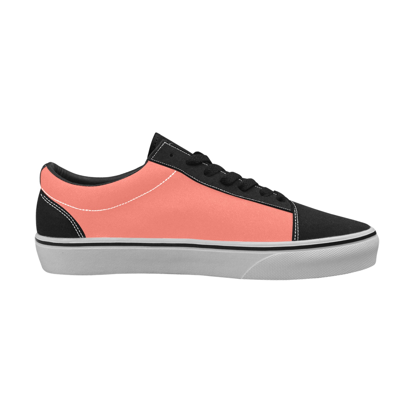color salmon Women's Low Top Skateboarding Shoes (Model E001-2)