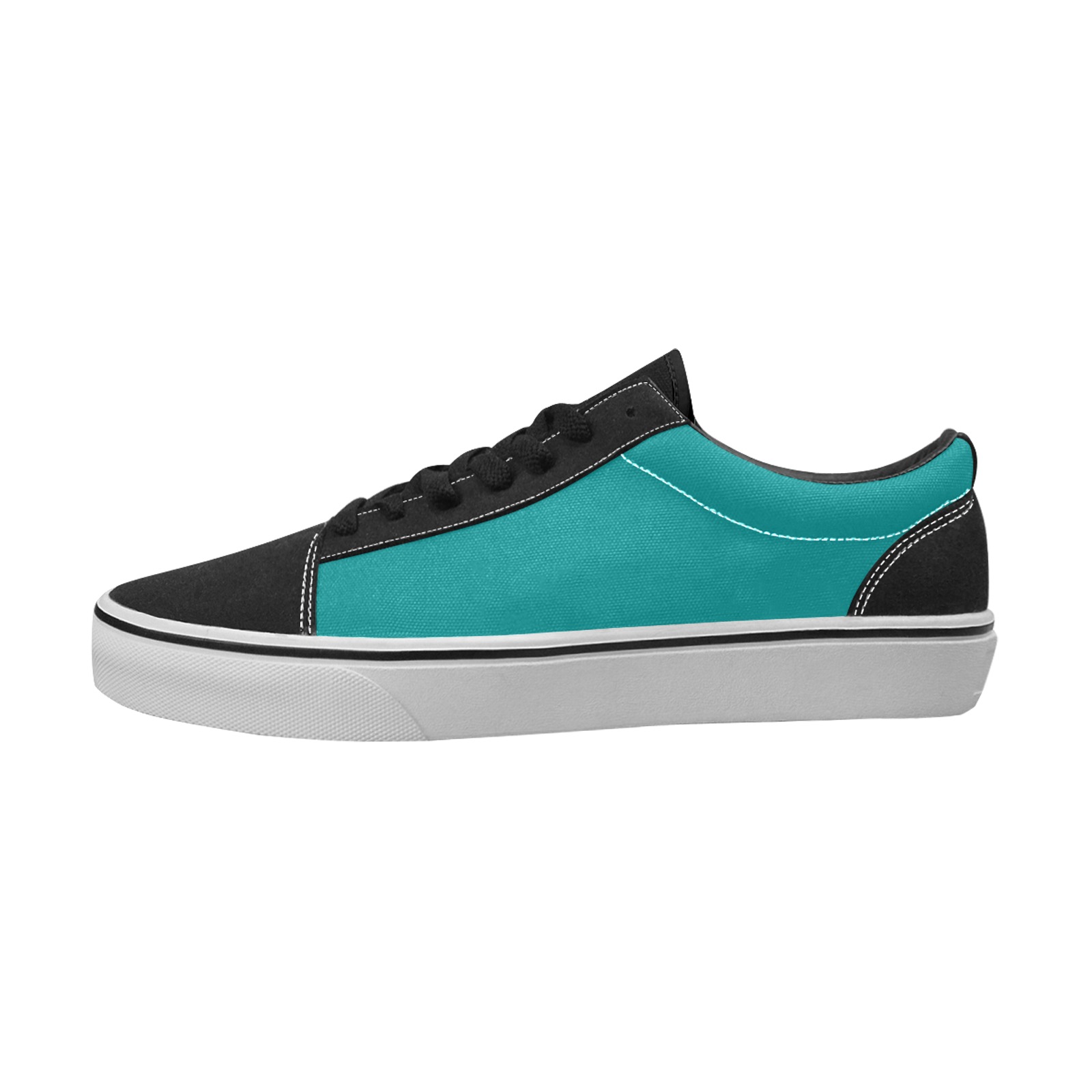 color teal Men's Low Top Skateboarding Shoes (Model E001-2)