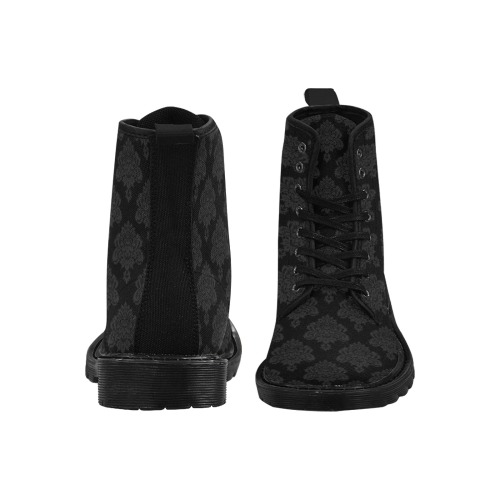 Damask Martin Boots for Women (Black) (Model 1203H)