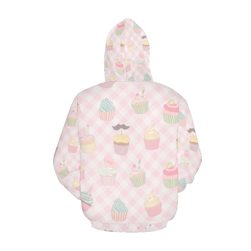 Cupcakes All Over Print Hoodie for Women (USA Size) (Model H13)