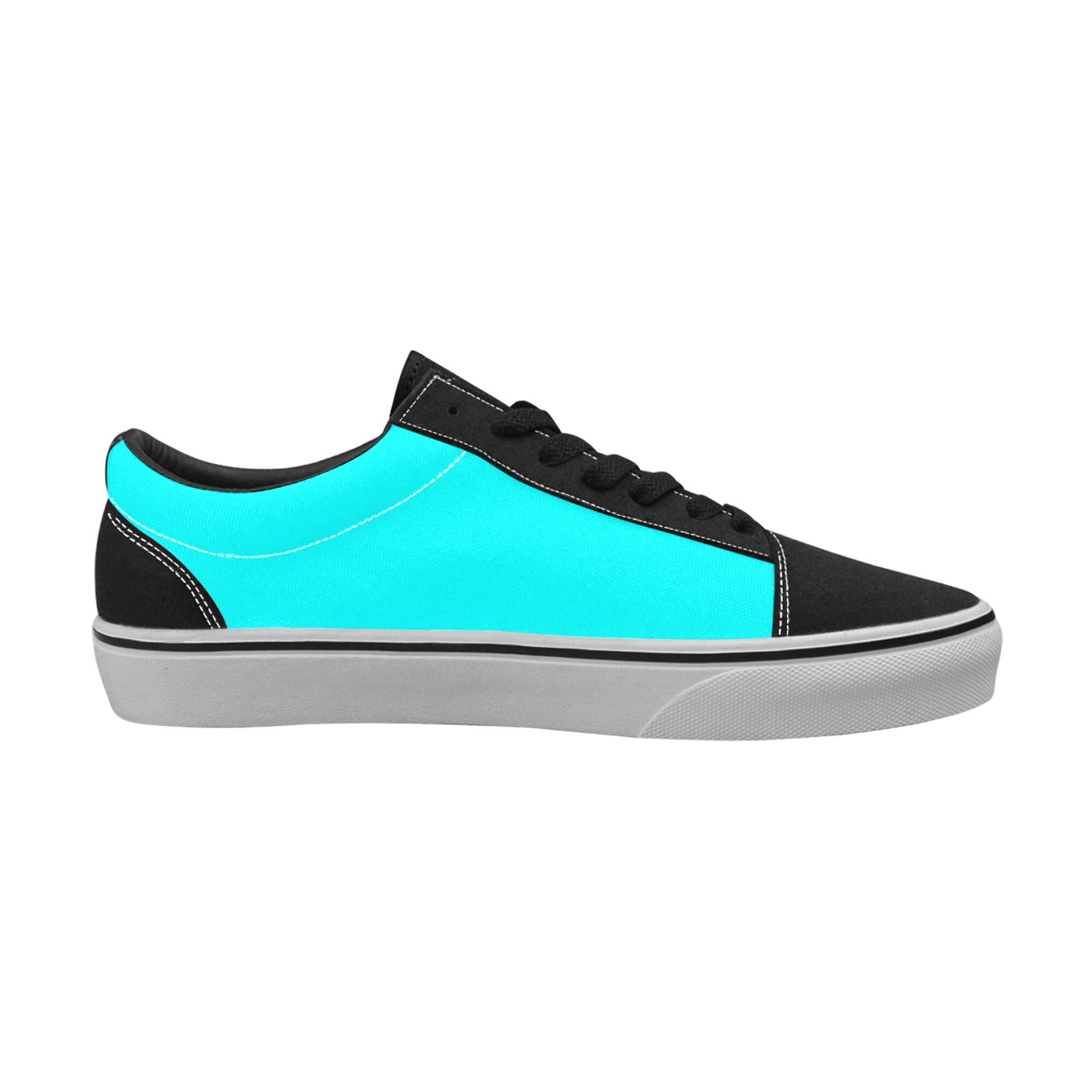 color aqua / cyan Women's Low Top Skateboarding Shoes (Model E001-2)