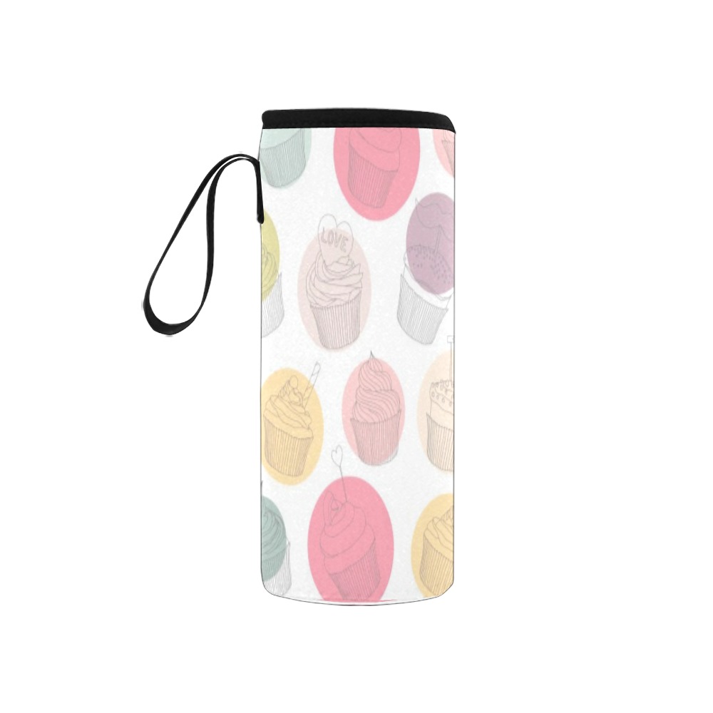 Colorful Cupcakes Neoprene Water Bottle Pouch/Small