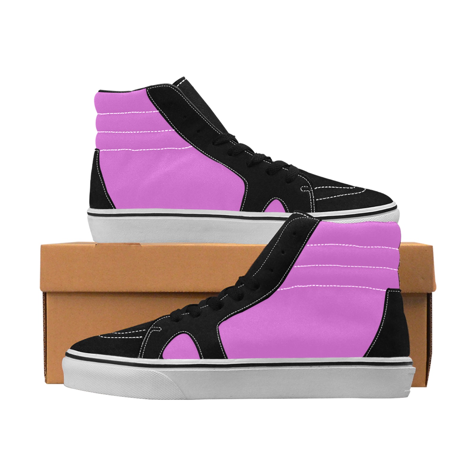 color orchid Men's High Top Skateboarding Shoes (Model E001-1)