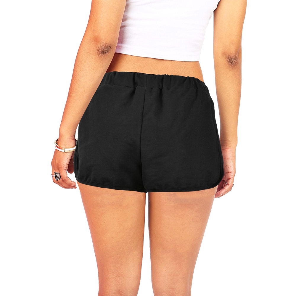 F L Y Shorts Black Women's All Over Print Relaxed Shorts (Model L19)