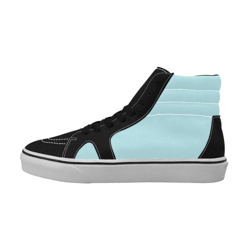 color powder blue Women's High Top Skateboarding Shoes (Model E001-1)