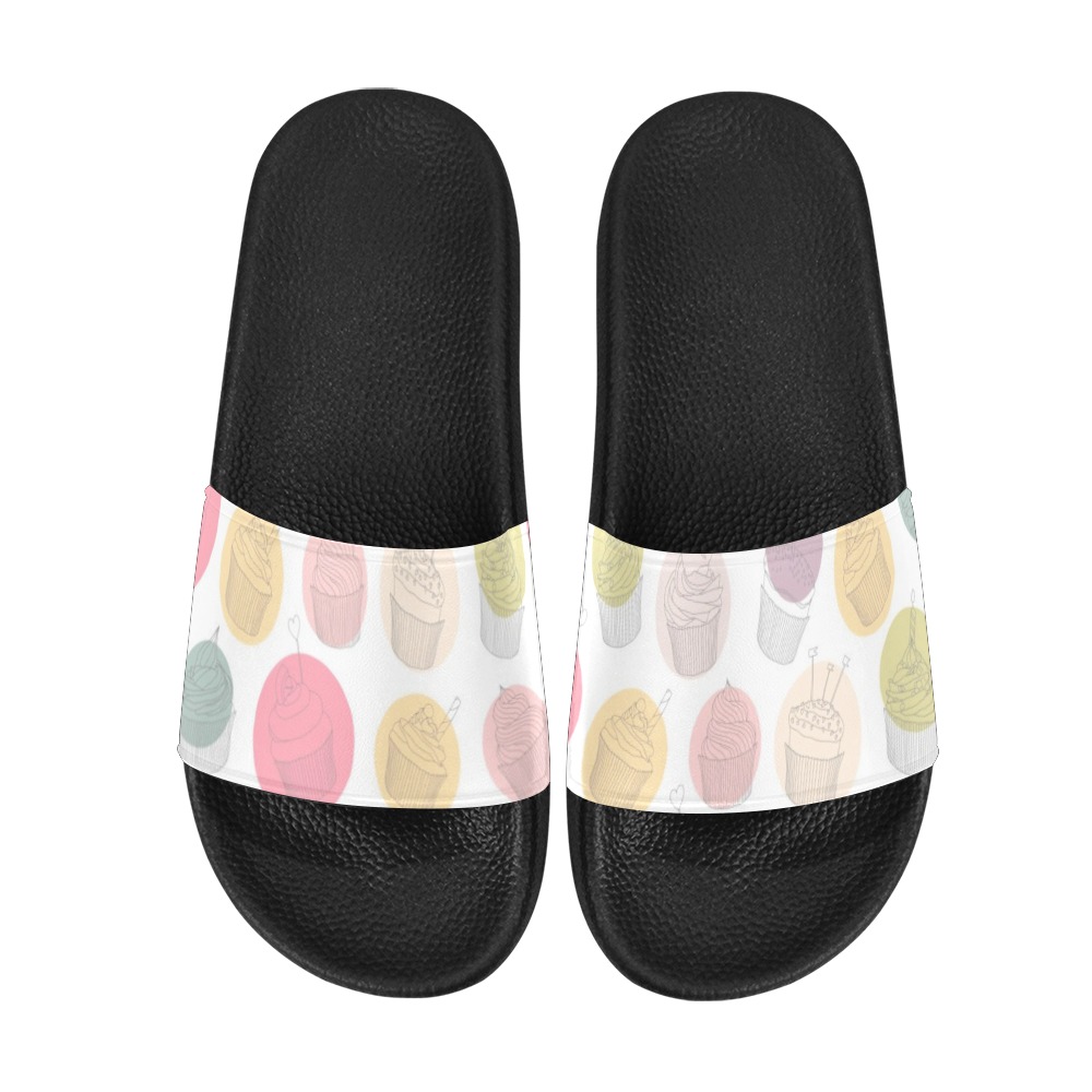Colorful Cupcakes Women's Slide Sandals (Model 057)