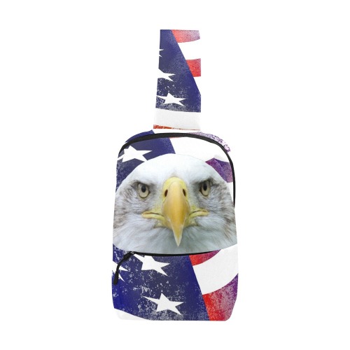 American Flag and Bald Eagle Chest Bag (Model 1678)