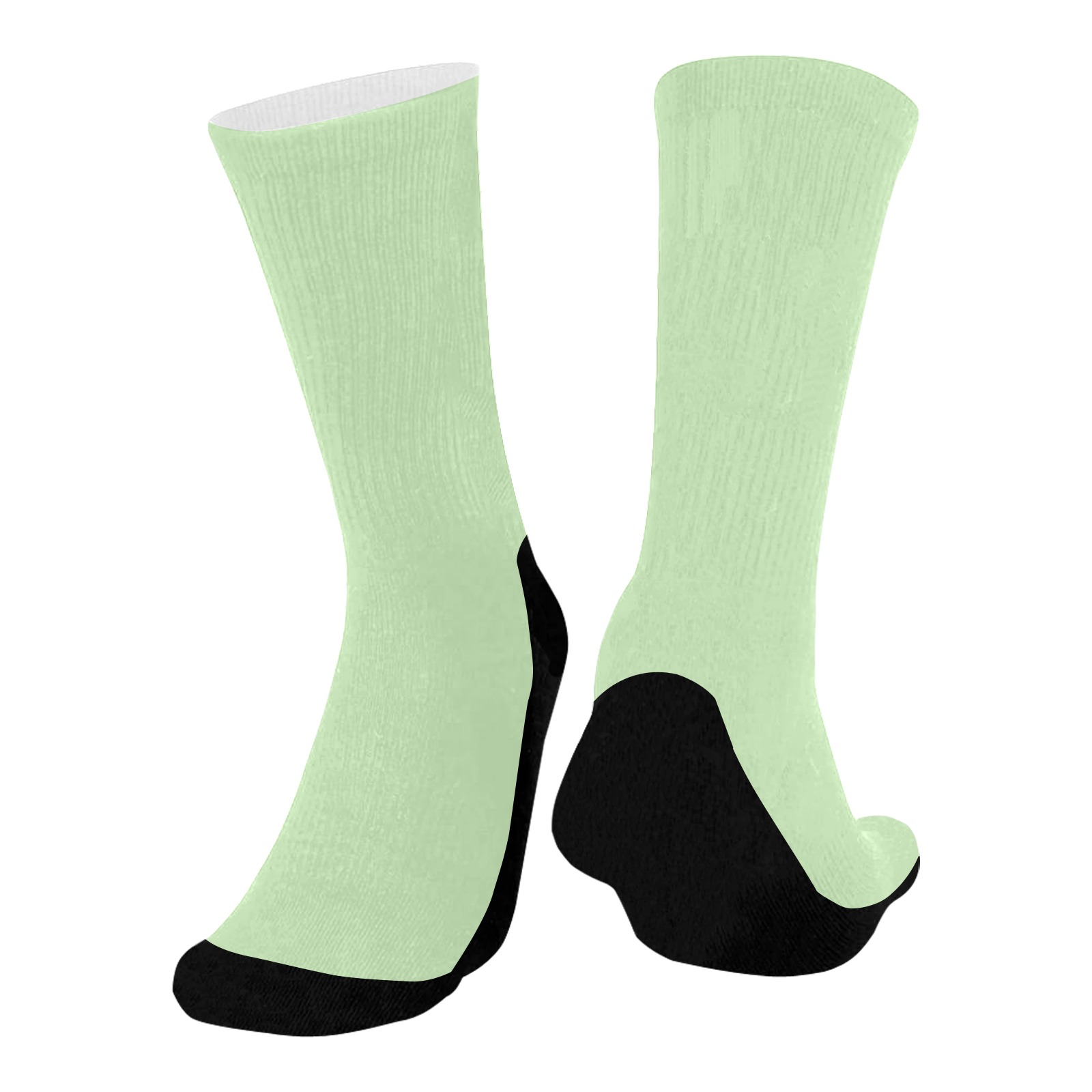 color tea green Mid-Calf Socks (Black Sole)
