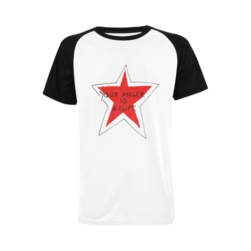 anger tshirt Men's Raglan T-shirt (USA Size) (Model T11)