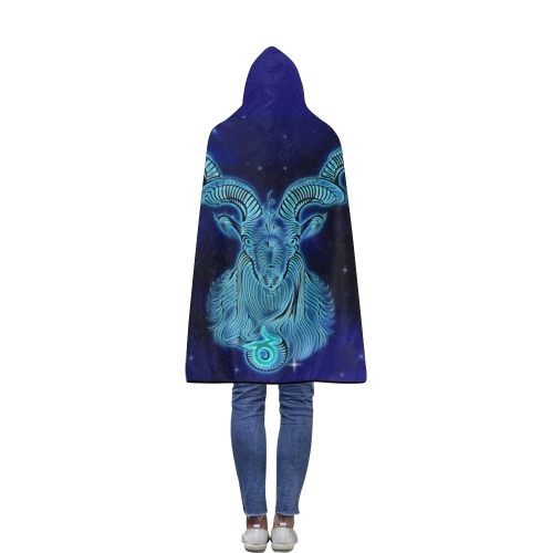Capricorn design Flannel Hooded Blanket 40''x50''