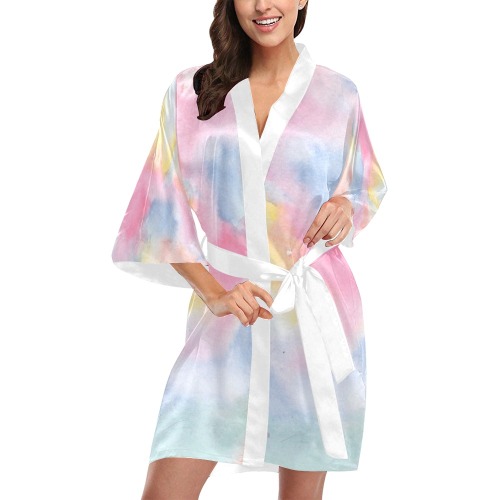 Colorful watercolor Kimono Robe