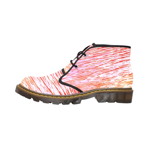 Orange and red water Women's Canvas Chukka Boots (Model 2402-1)