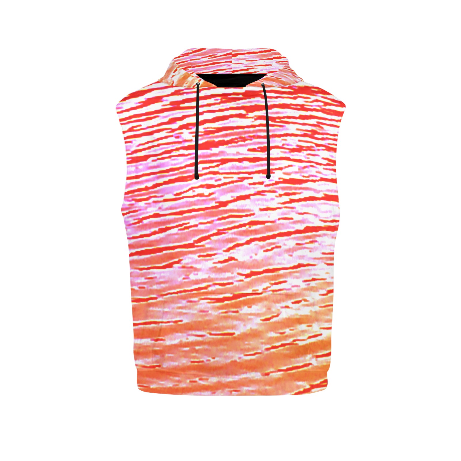 Orange and red water All Over Print Sleeveless Hoodie for Women (Model H15)