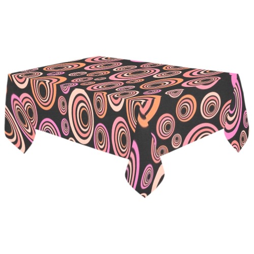 Retro Psychedelic Pretty Orange Pattern Cotton Linen Tablecloth 60"x 104"