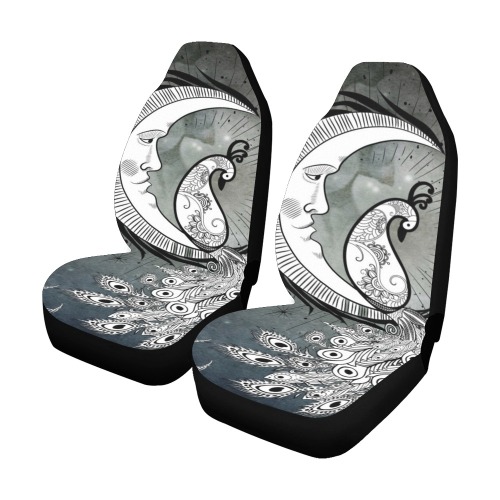 Wonderful peacock on the moon Car Seat Covers (Set of 2)