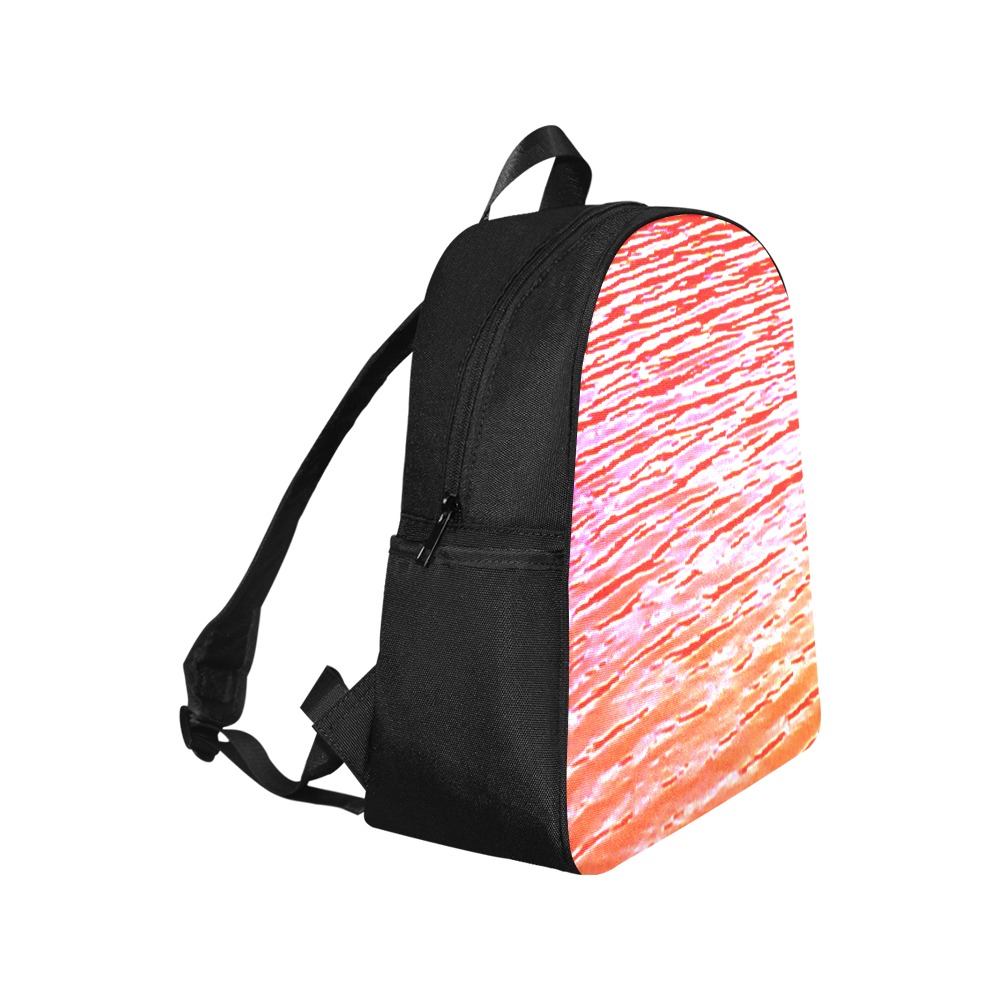 Orange and red water Multi-Pocket Fabric Backpack (Model 1684)