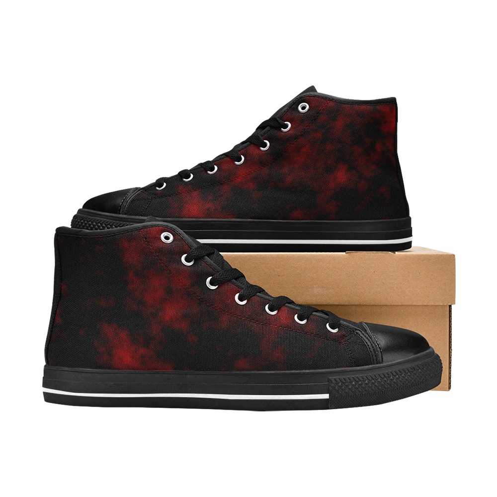 Necrosis - Red Women's Classic High Top Canvas Shoes (Model 017)