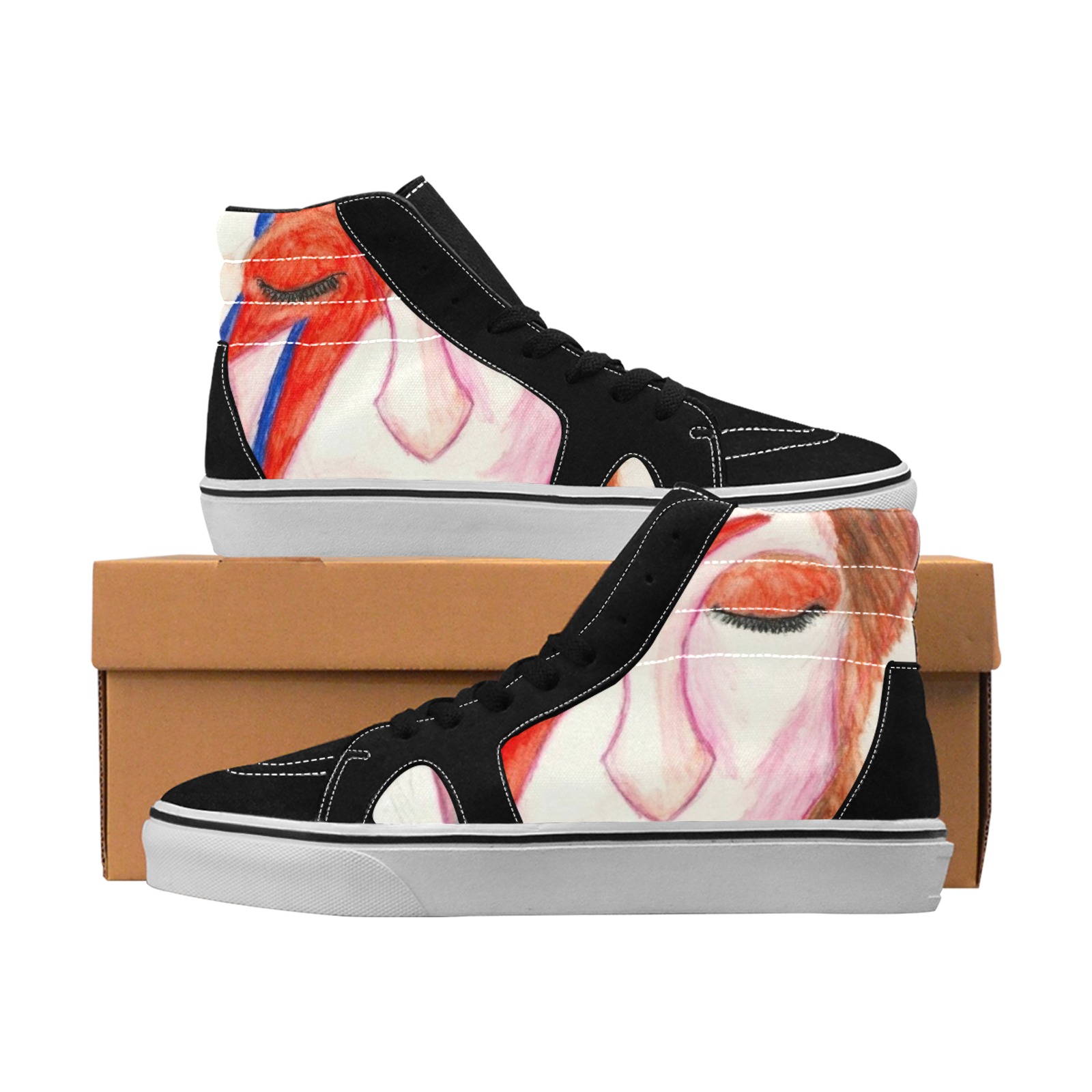 bowie sneakers Men's High Top Skateboarding Shoes (Model E001-1)