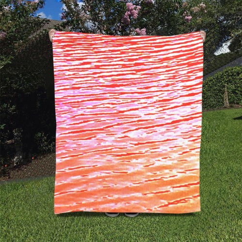 Orange and red water Quilt 50"x60"