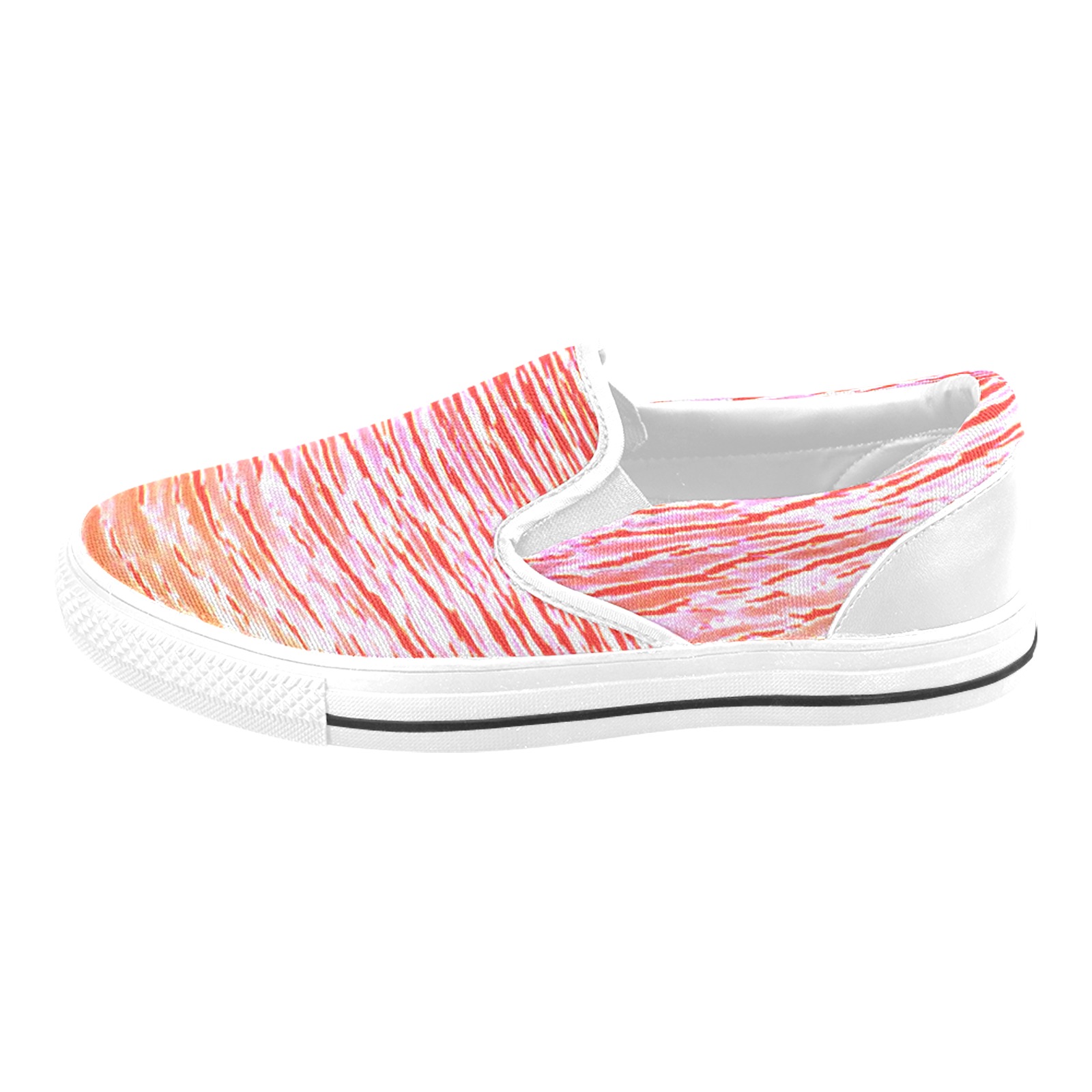 Orange and red water Slip-on Canvas Shoes for Kid (Model 019)