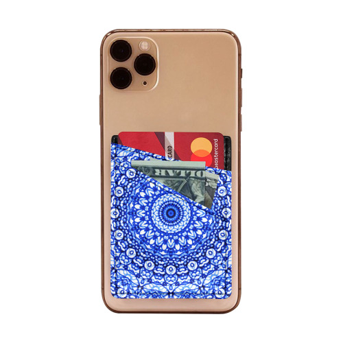 Blue Mandala Mehndi Style G403 Cell Phone Card Holder