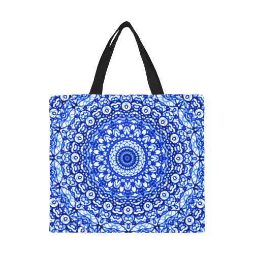 Blue Mandala Mehndi Style G403 All Over Print Canvas Tote Bag/Large (Model 1699)
