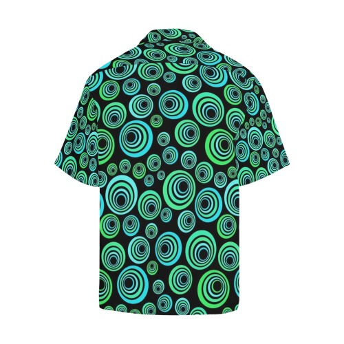 Retro Psychedelic Pretty Green Pattern Hawaiian Shirt (Model T58)