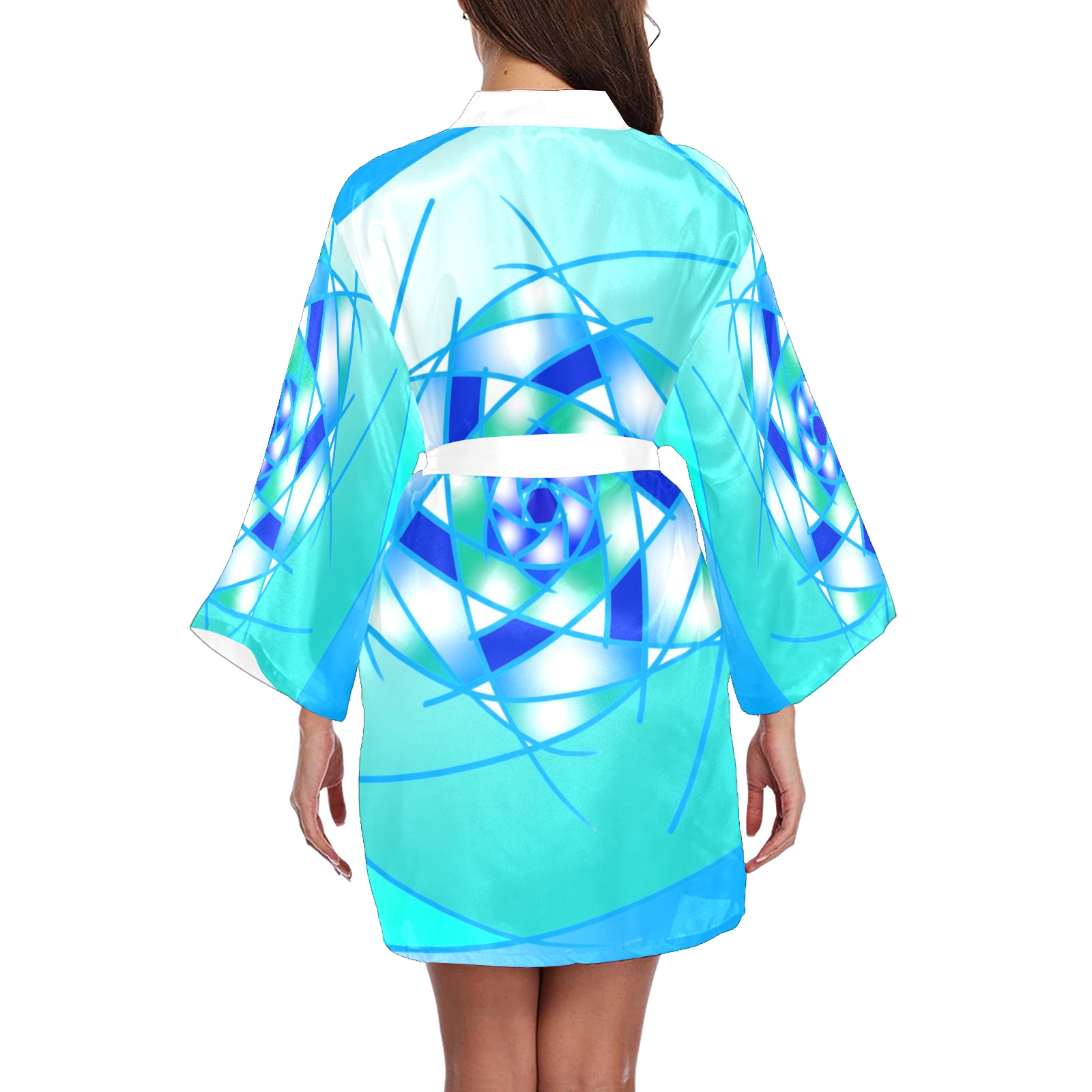 Blue Long Sleeve Kimono Robe