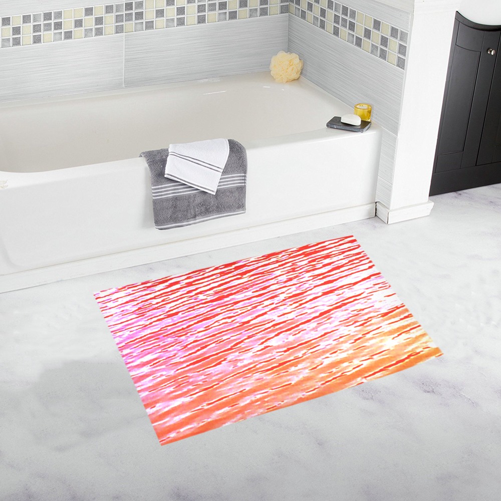 Orange and red water Bath Rug 20''x 32''