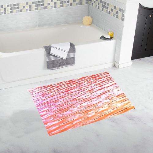Orange and red water Bath Rug 20''x 32''