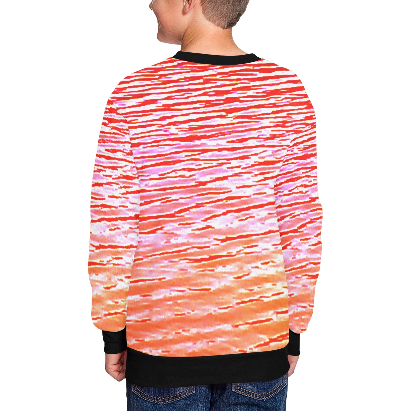 Orange and red water Kids' All Over Print Sweatshirt (Model H37)