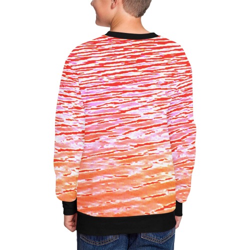 Orange and red water Kids' All Over Print Sweatshirt (Model H37)