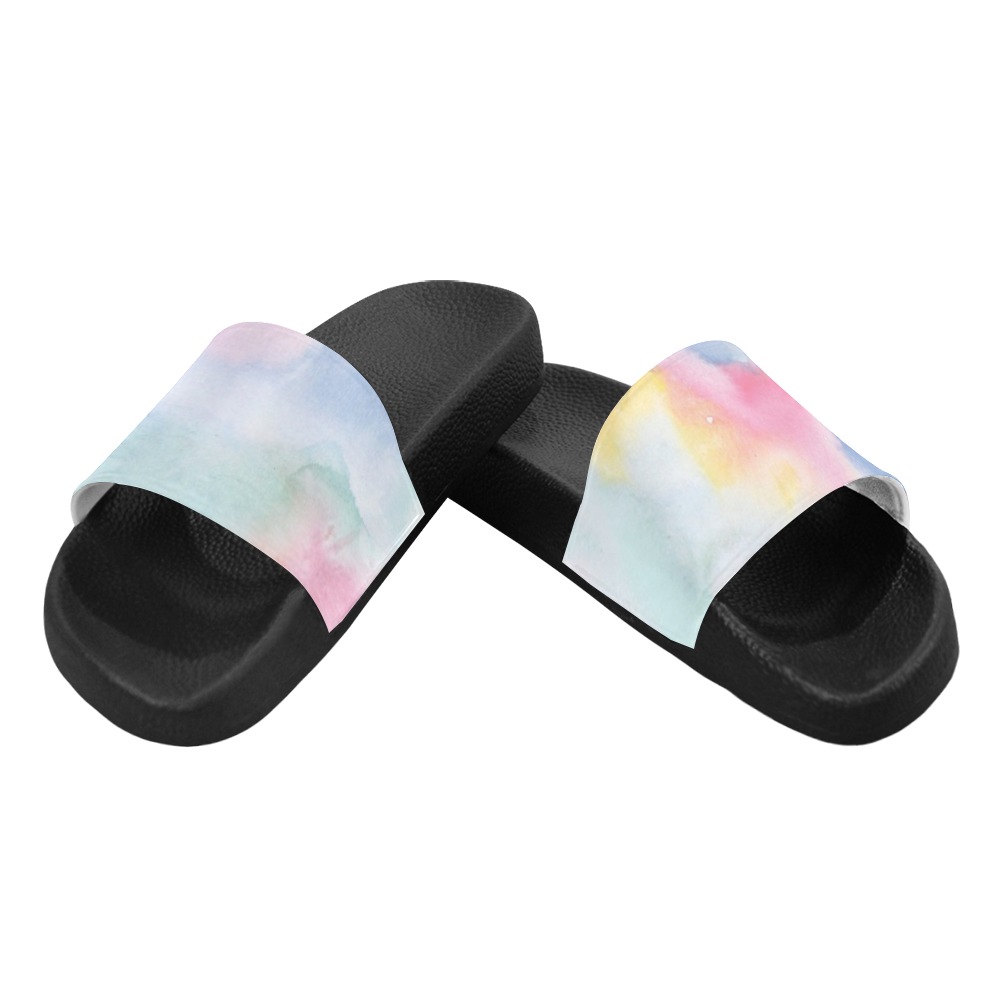 Colorful watercolor Women's Slide Sandals (Model 057)